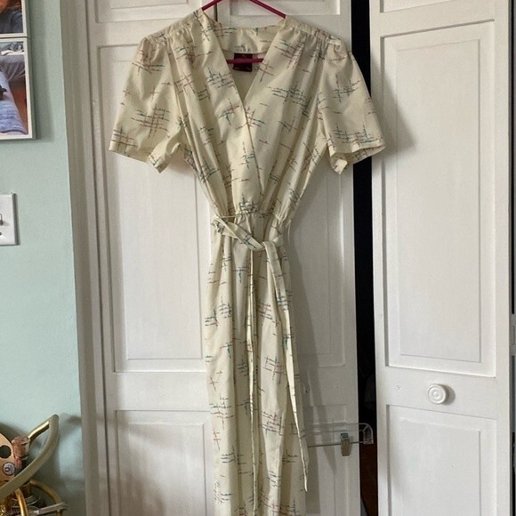 Vintage Dresses & Skirts - Vintage Jordashe “missy” faux wrap dress.  Totally rad. Size L